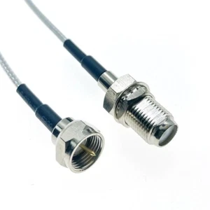 F female Bulkhead to F male plug crimp RG316 RF Pigtail Coax Connector Cable - Picture 1 of 7