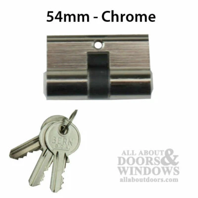 Double Key Gate Lock Profile Cylinder, 54mm - Chrome - Image 1 of 2