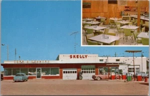 Postal de Bowman, Dakota del Norte c1950 "Anderson's Skelly Truck Stop" Highway 12 - Imagen 1 de 2