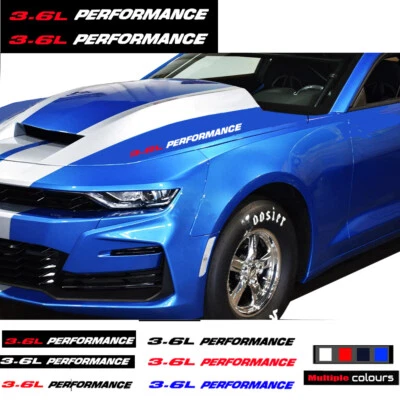 3.6L PERFORMANCE Emblem Hood Decals stickers for Chevy Camaro LT RS V6 2pcs - Image 1 of 4