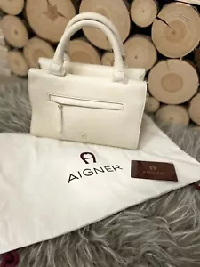 NEW Genuine AIGNER Kaia Handbag White 100% Authentic leather bag Original NEW - Picture 1 of 4