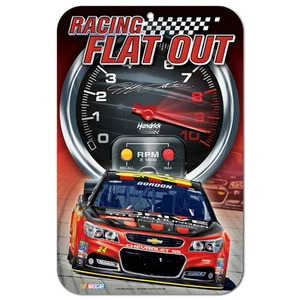 JEFF GORDON #24 DRIVE TO END HUNGER RACING FLAT OUT NASCAR SIGN 11"X17"  - Picture 1 of 1