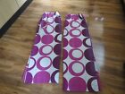 Pair of Retro Pattern Purple Mix Lined Curtains 64
