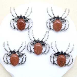 10 piezas Colgantes Araña Piedra Arena Oro Natural Broche Chakra Reiki Amuleto Curativo - Imagen 1 de 3
