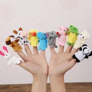 10 Pcs Cartoon Finger Puppets | Baby Storytelling & Soothing Plush Toys Set - Picture 1 of 26