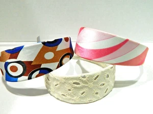 Wide Headbands Colorful Lot of 3 - Pink, Blue, and Off-White - Picture 1 of 3