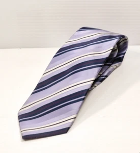 Van Heusen Necktie – Purple & White Striped – Polyester Business Formal Tie - Bild 1 von 5