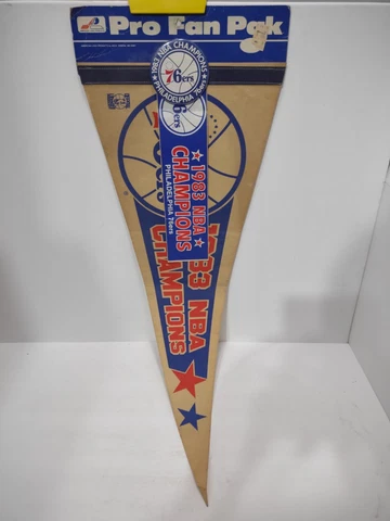 Vintage 1983 Pro Fan Pak Felt Pennant Philadelphia 76er’s NBA CHAMPIONS RARE Cover