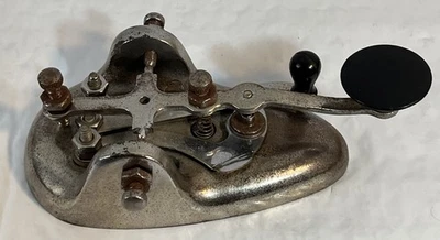 Vintage McElroy Radio Telegraph Morse Code Ham Radio Key Model 300 Deluxe Chrome - Image 1 of 4