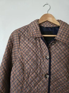Talbots Size Medium Womens Brown Gokd Quilted Button Front Jacket - Picture 1 of 9