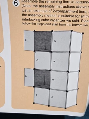 5x HOMCOM DIY Black & White Interlocking Plastic Modular Storage Cubes - Image 1 of 4