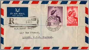 1950 British Pitcairn Island Royal Wedding Stamps Cover to London England - Picture 1 of 2