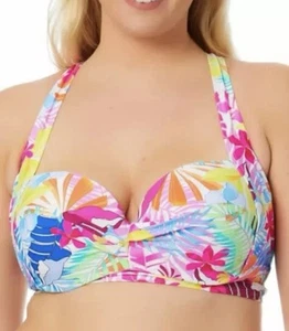 California Waves Tropical Bikini Oberteil weiß Übergröße Größe 2 (20/22) bunt - Bild 1 von 7