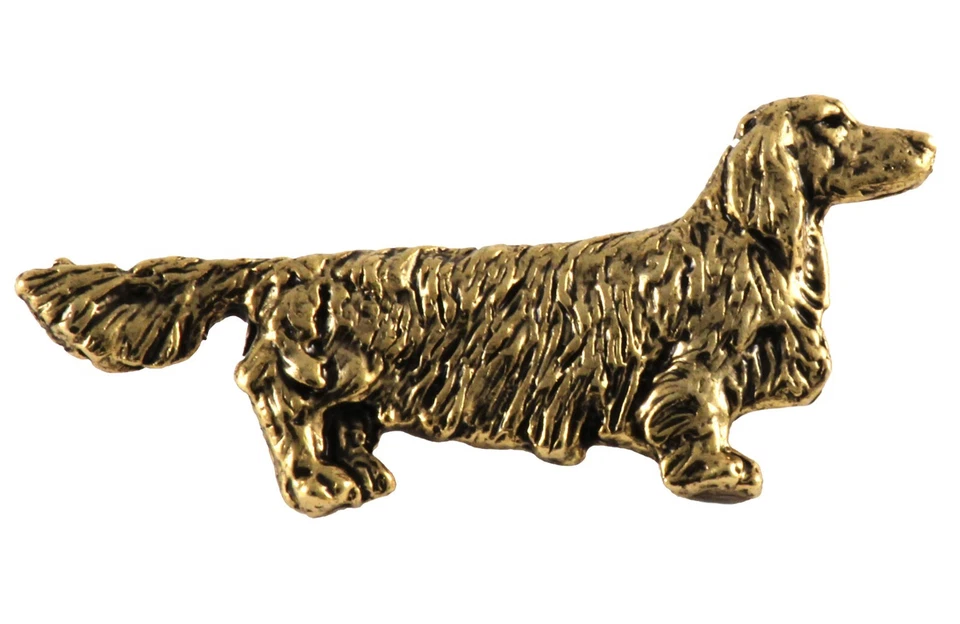 Pin o imán de solapa Wiener de pelo largo para perro Dachshund de peltre, D366F, hecho en EE. UU. Foto 1 de 1