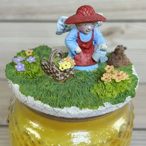 Jar Candle Topper 3” Lid Angel Flower Gardening Basket Spring Summer Grass Decor - Picture 1 of 10