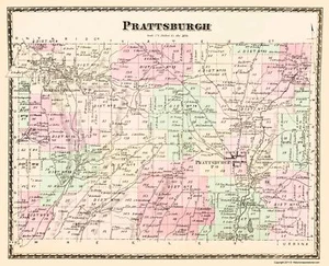 Historic City Map - Prattsburgh New York - Beers 1873 - 23 x 28.36 - Picture 1 of 20