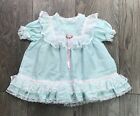 Vintage Mothercare Dress Girls Size 24 Months White Polka Dot Frilly Party Lace