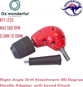 Right Angle Drill Attachment 90 Degree Handle Adaptor with keyless Chuck 94138 - Picture 1 of 9