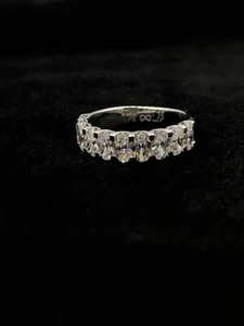 Half Eternity Oval Diamond Unique Engagement Wedding Ring Anniversary Gift - Picture 1 of 11