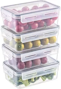 4 Pack 34 Oz Leak-Proof Food Storage Containers, Microwave & Freezer Safe - Picture 1 of 7