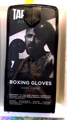 Guantes de Boxeo Tapout Fitness 10 OZ Vinilo Talla Única Negros Foto 1 de 3