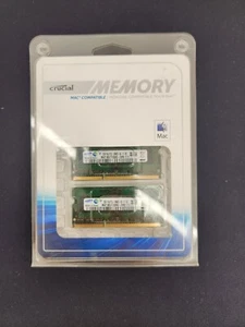 Samsung Crucial Memory Mac Compatible Two modules: 2GB 1Rx8 PC3-10600S-9-11-B1 - Picture 1 of 4