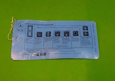 Vintage 1984 Mercedes-Benz 380SL : Original Auto Climate Control Tag - Image 1 of 4