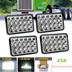 For Kenworth T800 T400 T600 Isuzu NQR 4PCS 4x6'' LED Headlights DOT HI/LO BEAM - Picture 1 of 11