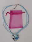  Lampwork Murano Glass Pendant Cord Ribbon Necklace Handmade 
