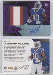 2016 Certified Mirror Purple /10 Jonathan Williams #235 Rookie Auto RC