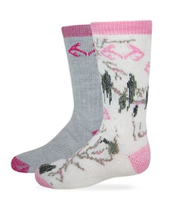 Realtree Youth Girls Merino Wool Blend Camo Boot Socks 2 Pair - Picture 1 of 3