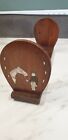 Antique Inlay Horse And Jockey Decoration Wood Book Trough Bookends