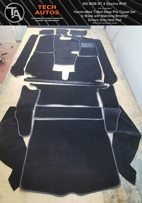 Juego de alfombras hechas a mano a pedido Hessian Back MGB GT Foto 1 de 4