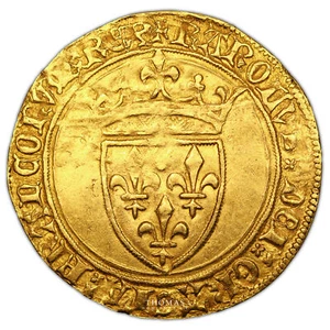 Monnaie France - Charles VI - Écu d'or à la couronne - Picture 1 of 2