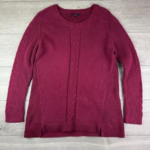 Women's Nautica Burgundy Red Long Sleeve Knit Jumper Sweater Top Size 2XL - Picture 1 of 6