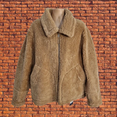 GANT COAT LEATHER 3XL XXXL LAMB SHEARLING D2 BEIGE BROWN AVIATOR JACKET - Image 1 of 4