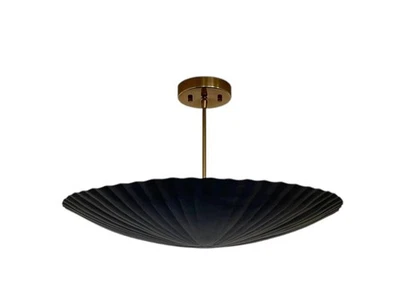 Красивая современная латунная дисковая люстра-спутник ручной работы 6 ламп середина века - Изображение 1 из 4