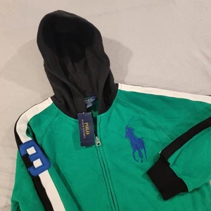Polo Ralph Lauren Hoodie mit durchgehendem Reißverschluss nummeriert mehrfarbig Jugend Large 14-16 adrett - Bild 1 von 5