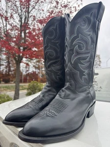 Botas de Vaquero Justin de Cuero Negras para Hombre Talla 11.5 Puntera Cuadrada Oeste EE. UU. - Imagen 1 de 14