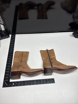 ZAPATOS VINTAGE UNISEX CONJUNTO BOTAS FRYE 5447 GOODYEAR RIBETE 6 1/2 CUERO TOSTADO CREMALLERA Foto 1 de 4