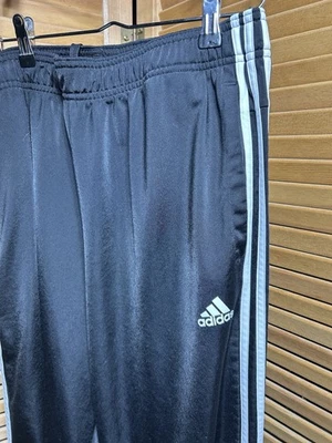 adidas Men's Warm-Up Pants Large, Black With 3 White Stripes - Image 1 of 4