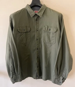 Wrangler - Men’s Long Sleeve Work Shirt - Flex for Comfort - Green - Size 3XL - Imagen 1 de 10
