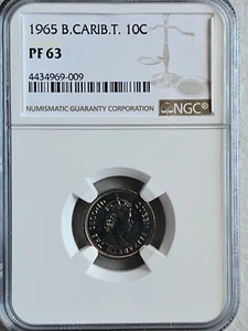 British Caribbean Territories 10 Cents 1965 NGC PF 63 - Picture 1 of 2