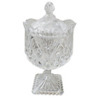 Shannon Designs Of Ireland Crystal Vase & Lid Adult's 8.5" Floral Tulip Vintage