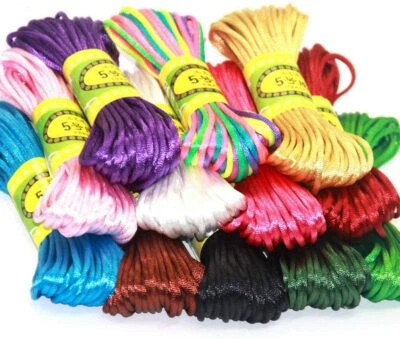 Cordon De Soie pour Bracelet Bijoux Artisanat DIY Faire,20m diamètre 2.5mm