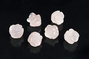 5 piezas cuentas de piedras preciosas naturales de cuarzo rosa talladas en rosa grado AAA 8/10/12/14 MM - Imagen 1 de 6