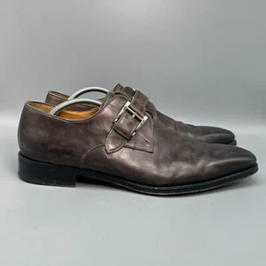 Magnanni Marco II Herren 11,5 M Braun Leder Elegant Schuhe Einzelner Mönch Riemen Schnalle - Bild 1 von 13
