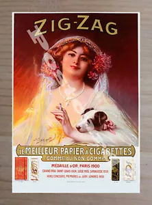 Historic Zig-Zag Cigarettes Dog Advertising Postcard - Bild 1 von 2