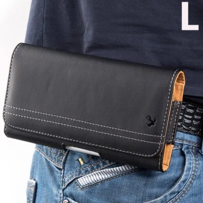 for LG K30 X410 / K10 (2018)/ MS425 - Black Leather Belt Clip Pouch Holster Case - Image 1 of 4