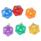 20Pcs 27*20Mm Polyhedral Dice Charms  For Jewelry Making Keychain Diy